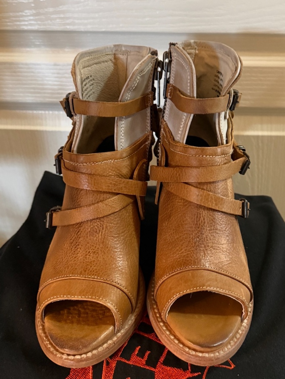 Freebird by Steven Tan Open-Toe Ankle Booties with Buckle Straps… CARTER